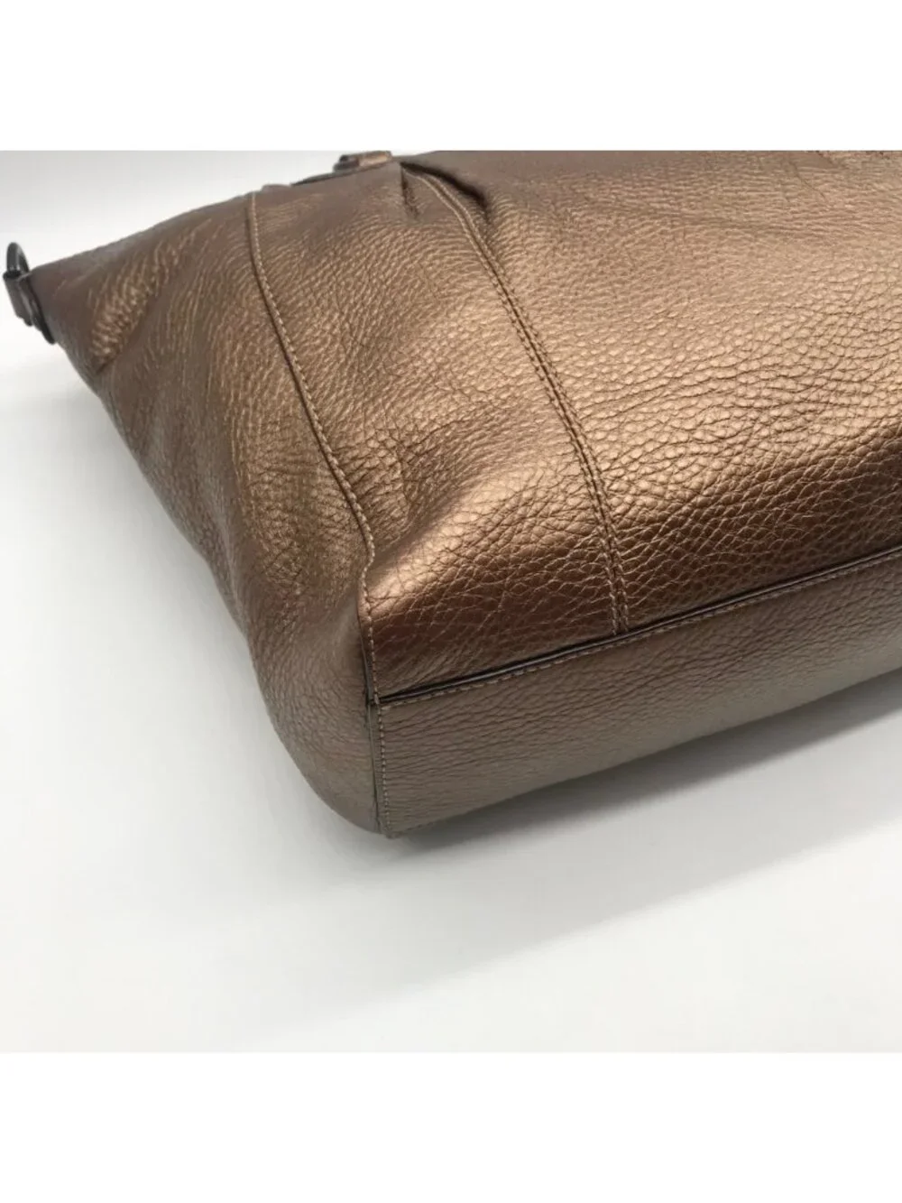 Coach Metallic Bronze Leather Claire Large Satchel